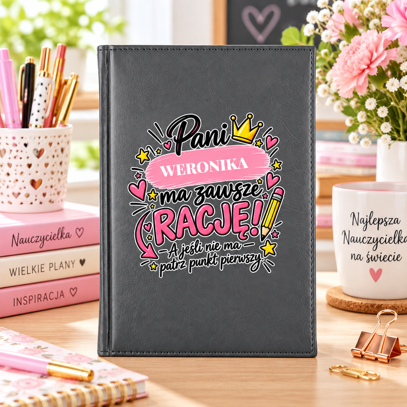 Personalizowany notes „Notatki najlepszej nauczycielki” z imieniem – prezent na Dzień Nauczyciela