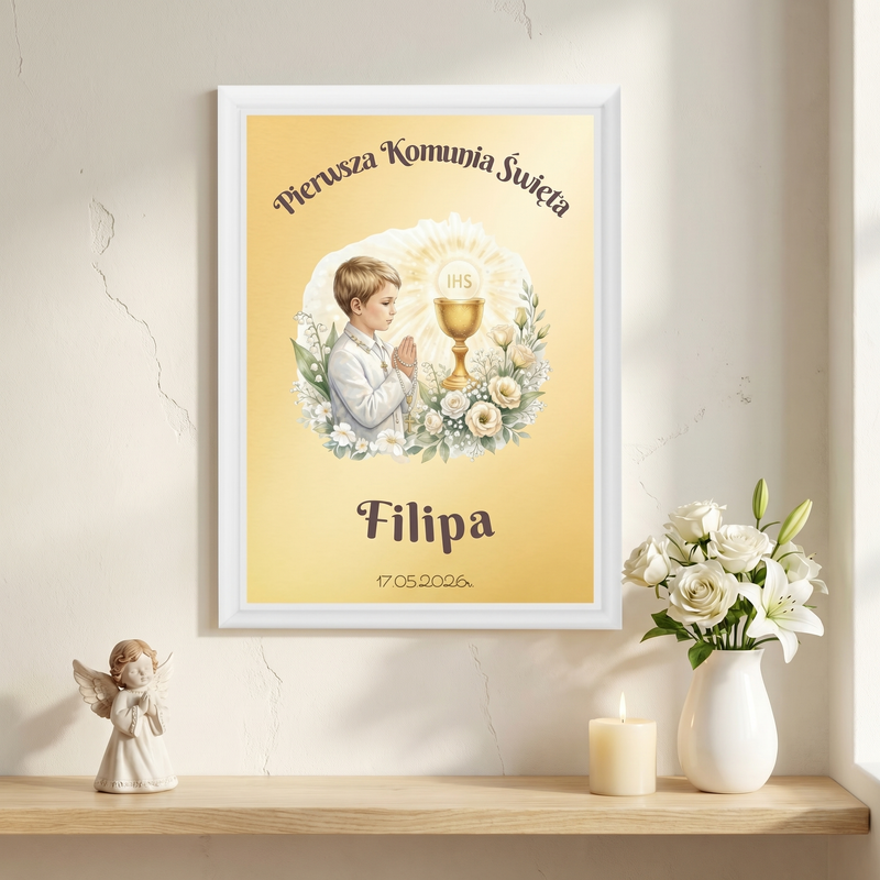 Podziękowanie dla Chrzestnych – Komunia Święta (Personalizowane ze zdjęciem)
