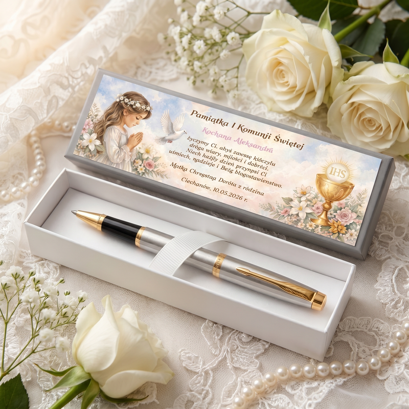 Pióro kulkowe Parker IM Core Brushed Metal GT – elegancki prezent na Pierwszą Komunię Świętą