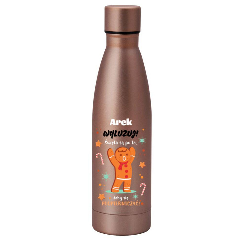 Świąteczna butelka termiczna 500 ml z nadrukiem UV dla mężczyzny
