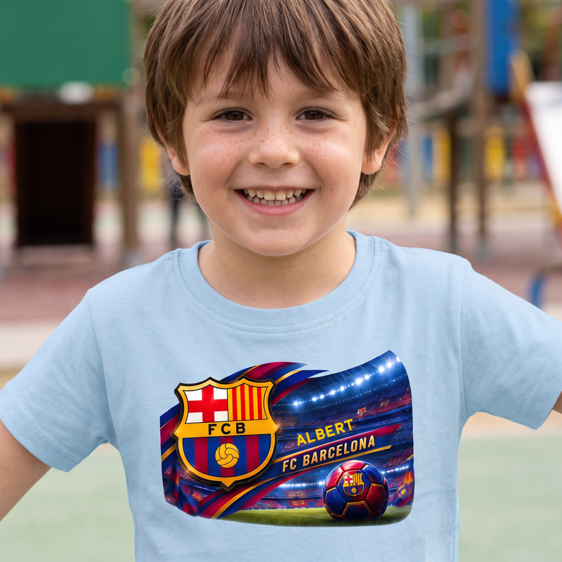 Personalizowana koszulka FC Barcelona z imieniem – dziecięcy T-shirt piłkarski
