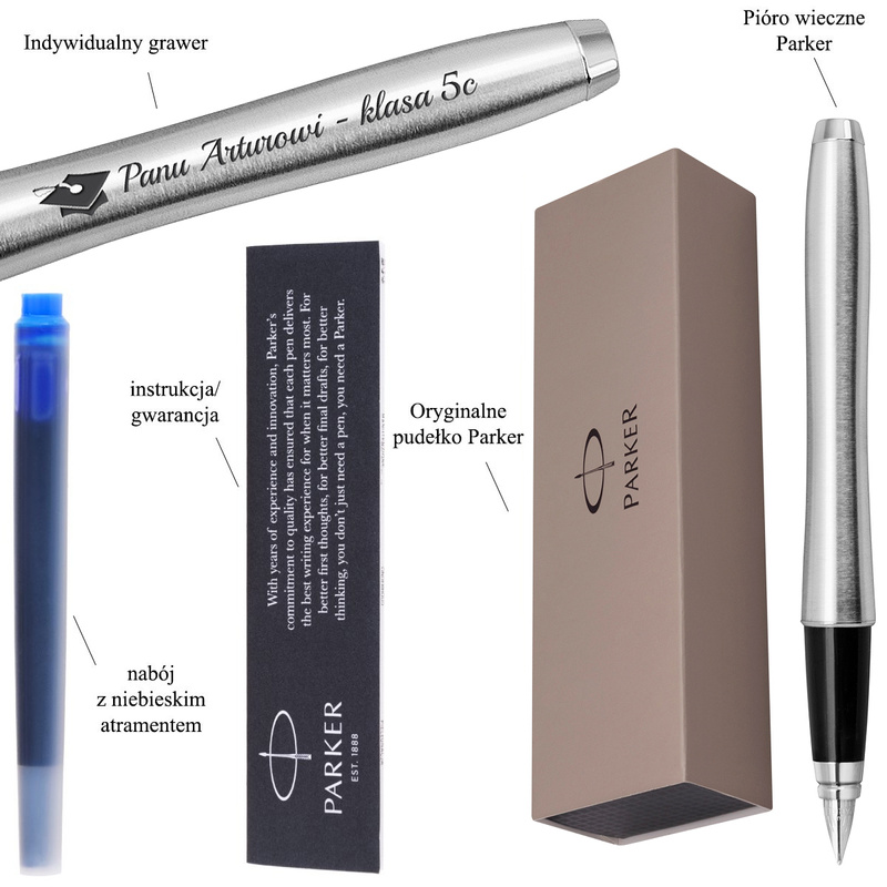 Pióro wieczne Parker Urban Metallic CT z grawerem w etui