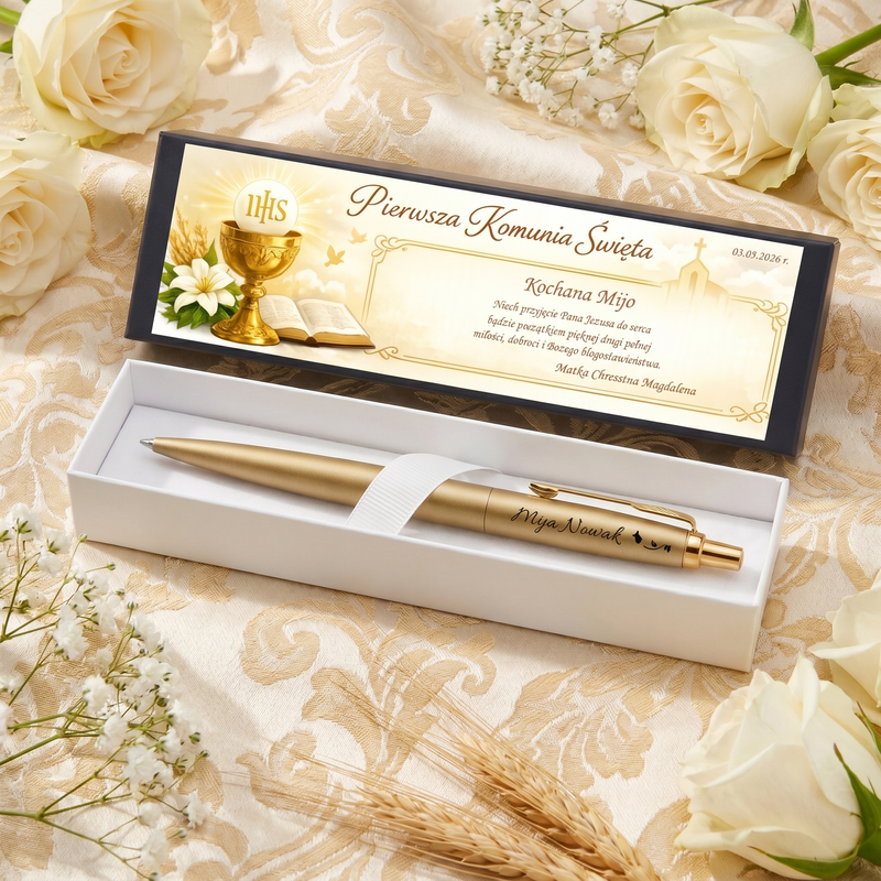 Długopis Parker Jotter XL Monochrome Gold – elegancki prezent na Pierwszą Komunię Świętą