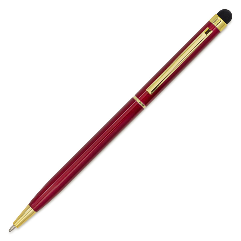 Długopis reklamowy /Długopis aluminiowy Touch Tip Gold/ bordowy