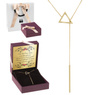 Złoty Naszyjnik Celebrytka Krawatka pr. 585 Prezent z Dedykacją różowa kokardka 5